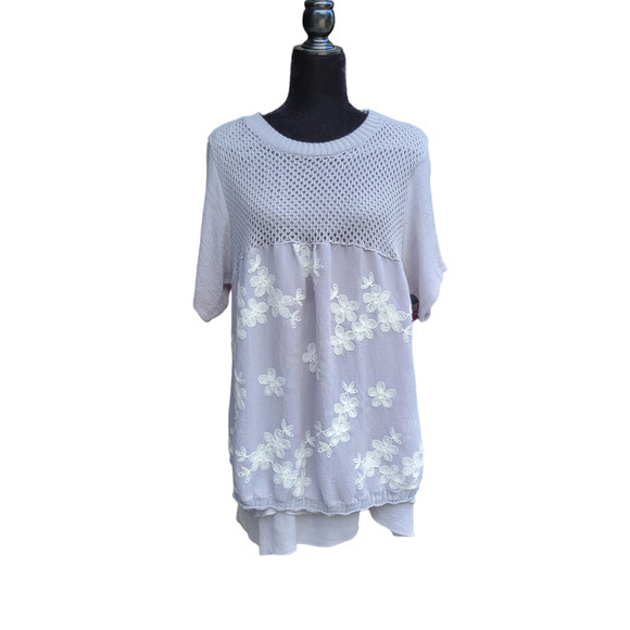Simply Couture Embroidery‎ Embellished Layered Short Sleeve Tunic Plus Sz 3x - Picture 1 of 8